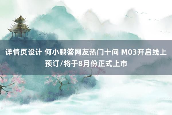 详情页设计 何小鹏答网友热门十问 M03开启线上预订/将于8月份正式上市