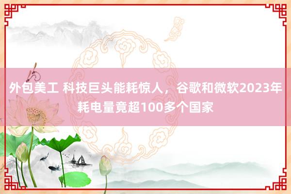 外包美工 科技巨头能耗惊人，谷歌和微软2023年耗电量竟超100多个国家