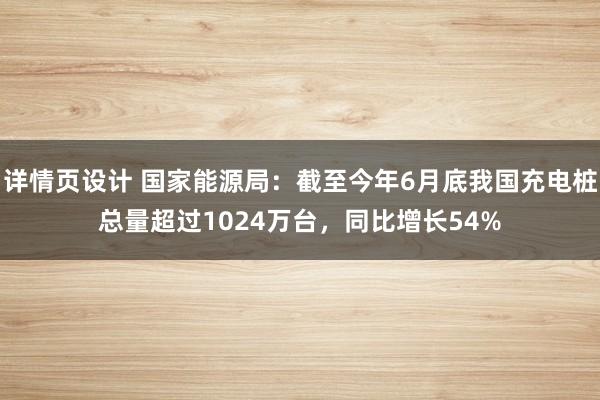 详情页设计 国家能源局：截至今年6月底我国充电桩总量超过1024万台，同比增长54%