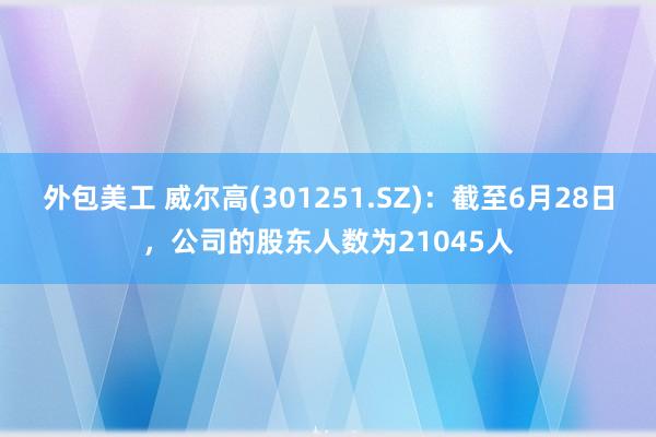 外包美工 威尔高(301251.SZ)：截至6月28日，公司的股东人数为21045人