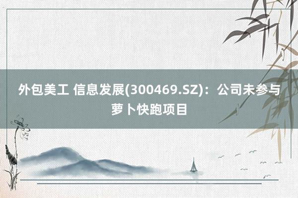 外包美工 信息发展(300469.SZ)：公司未参与萝卜快跑项目