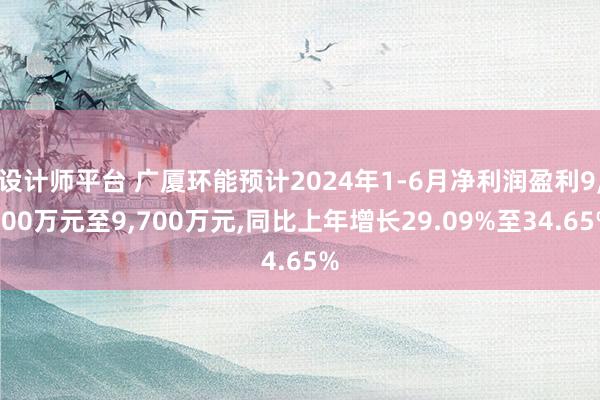 设计师平台 广厦环能预计2024年1-6月净利润盈利9,300万元至9,700万元,同比上年增长29.09%至34.65%